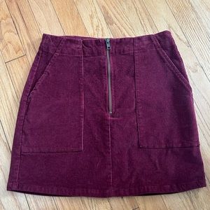Maroon corduroy skirt